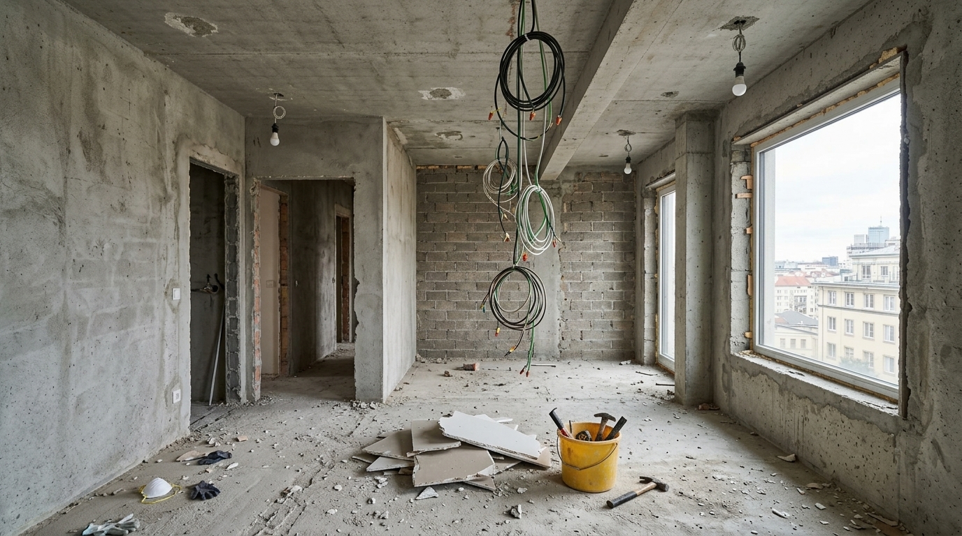 Před rekonstrukcí – původní hrubá stavba